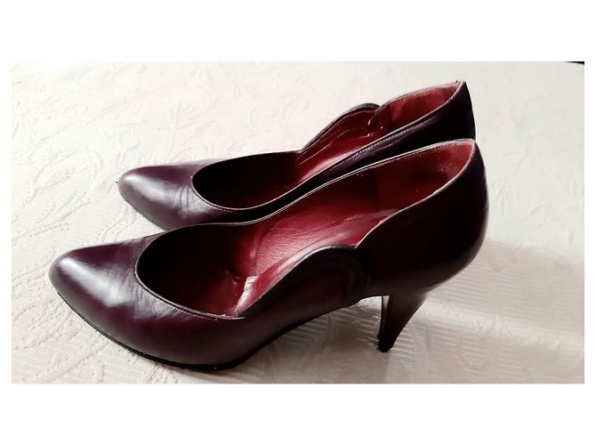 Décolleté Christian Dior in pelle d'agnello rosso scuro 7 cm - vista 2