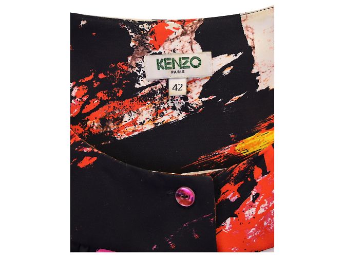 Kenzo Printed Crewneck Blouse in Multicolor Polyester Python print - view 3