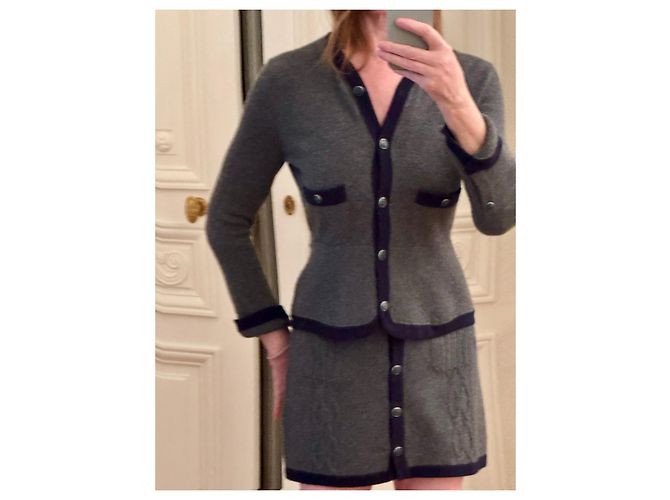 Chanel Falda elegante Gris - vista 2