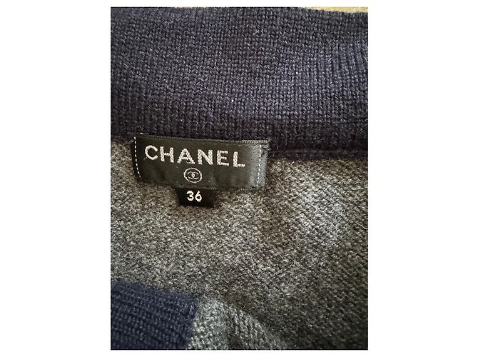 Chanel Falda elegante Gris - vista 8