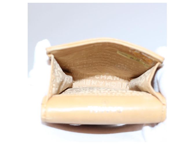 CHANEL Icon line Pitillera Cuero Beige CC Auth bs10427 - vista 10