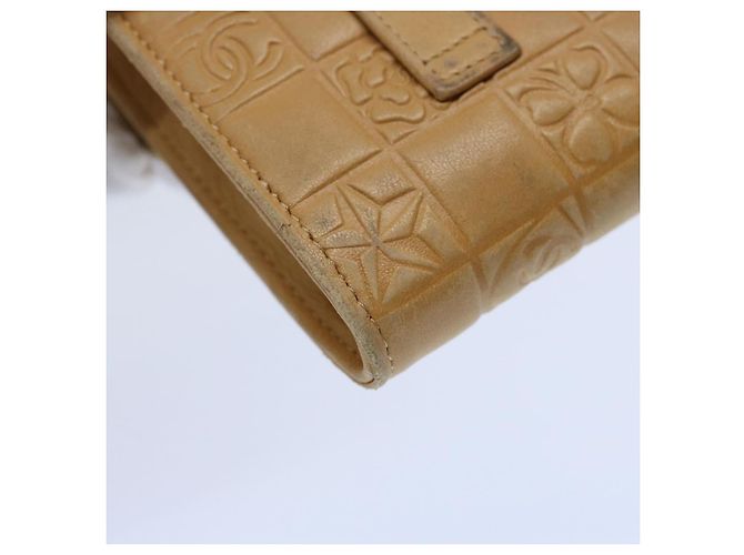 CHANEL Icon line Pitillera Cuero Beige CC Auth bs10427 - vista 16