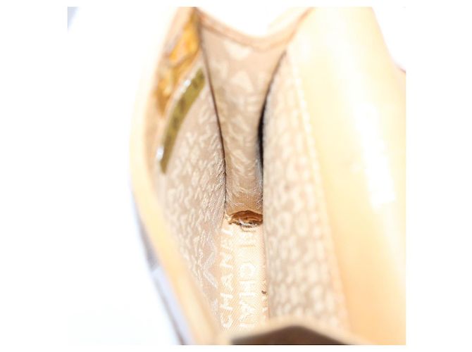 CHANEL Icon line Pitillera Cuero Beige CC Auth bs10427 - vista 17