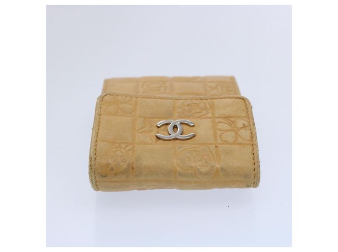 CHANEL Icon line Pitillera Cuero Beige CC Auth bs10427 - vista 5