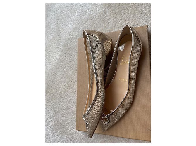 Christian Louboutin Golden Python Style Ballet Flats - view 3