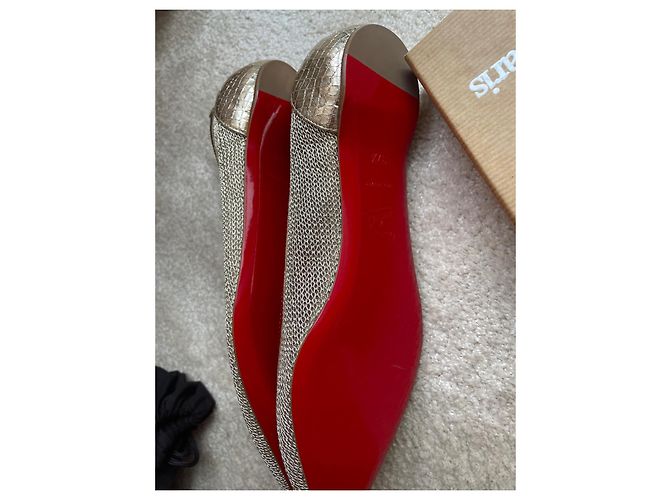 Christian Louboutin Golden Python Style Ballet Flats - view 4