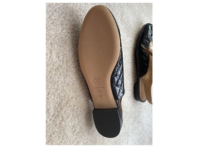 Chanel Ballerine in Vernice Beige Marrone Nero Multicolore - vista 5