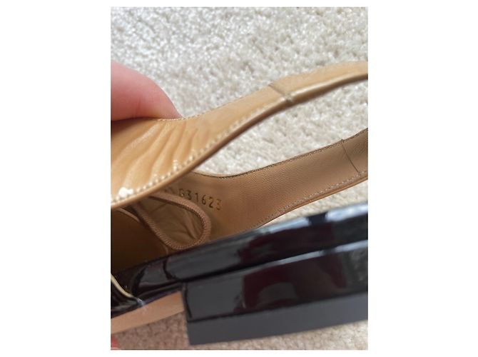 Chanel Ballerine in Vernice Beige Marrone Nero Multicolore - vista 6
