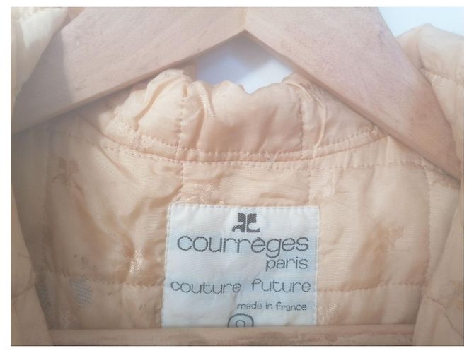 Courreges Abrigo Courrèges de seda beige - vista 2