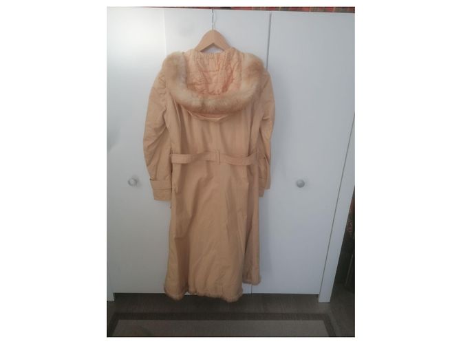 Courreges Abrigo Courrèges de seda beige - vista 3