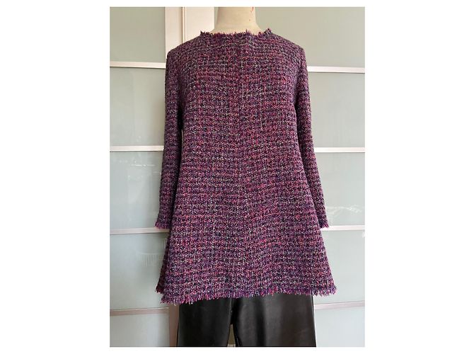 Top de tweed CHANEL Rosa Púrpura - vista 9