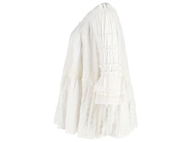 Chloé Chloe Off-Shoulder-Bluse aus weißer Baumwolle - Ansicht 2