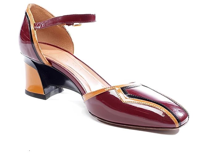 Décolleté Mary Jane Marni in pelle marrone - vista 3