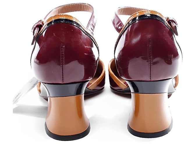 Décolleté Mary Jane Marni in pelle marrone - vista 4