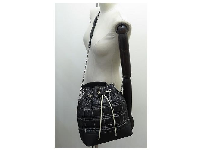 NUOVA BORSA A MANO LANCEL SECCHIELLO11131 BORSA A SECCHIELLO IN PELLE SEMI TRAPUNTATA NERA Nero - vista 4