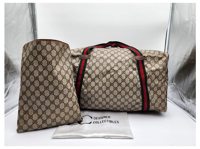 Ophidia Borsone Gucci Sherry Supreme Boston con custodia - vista 3