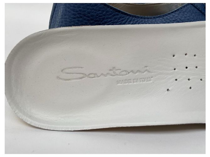 Sneakers Santoni in pelle blu - vista 13