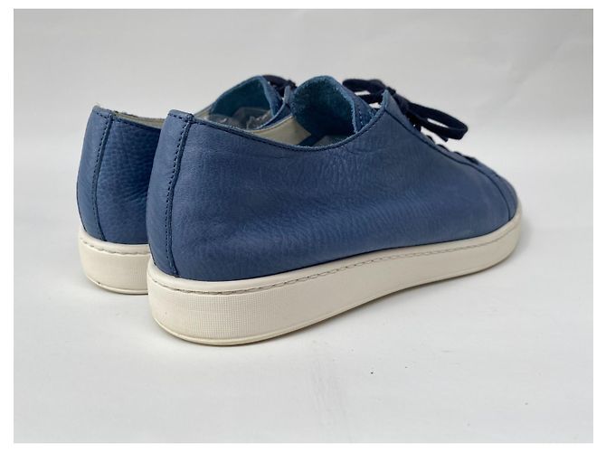 Sneakers Santoni in pelle blu - vista 4