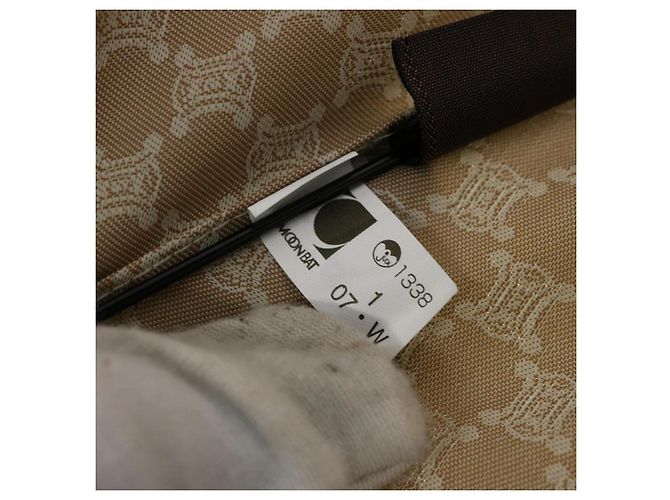 Céline CELINE Macadam Canvas Faltschirm Nylon Beige Auth bs9906 - Ansicht 10