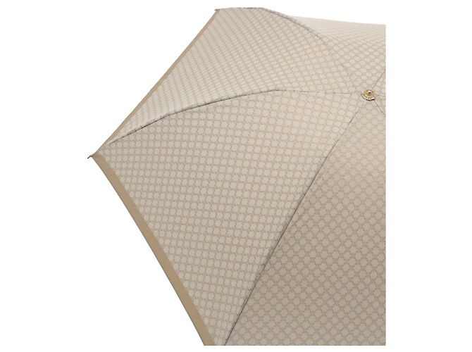 Céline CELINE Macadam Canvas Faltschirm Nylon Beige Auth bs9906 - Ansicht 3