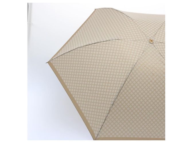 Céline CELINE Macadam Canvas Faltschirm Nylon Beige Auth bs9906 - Ansicht 4