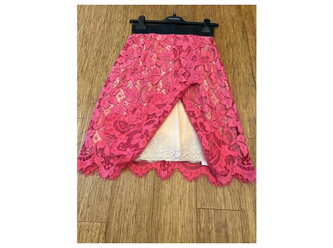 Falda de encaje floral cordonnet rosa Dolce & Gabbana - vista 2