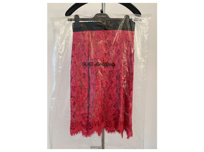 Falda de encaje floral cordonnet rosa Dolce & Gabbana - vista 9