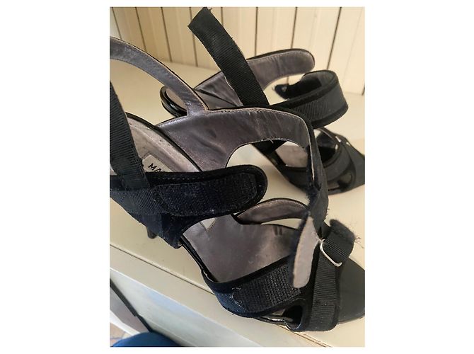 Sandali Manolo Blahnik Skitta in pelle nera Nero - vista 5