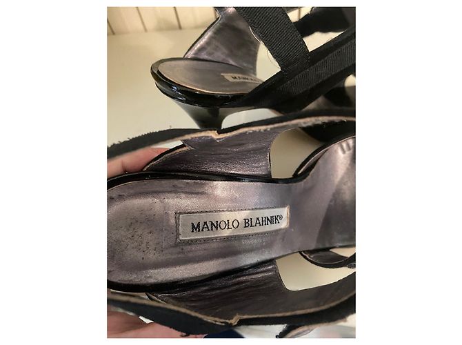 Sandali Manolo Blahnik Skitta in pelle nera Nero - vista 6
