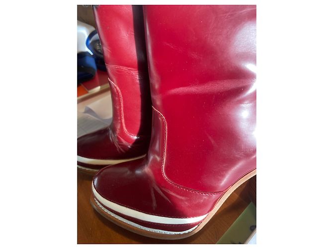Botines Diane Von Furstenberg de piel burdeos y blanco Beige - vista 11