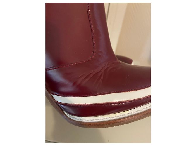 Botines Diane Von Furstenberg de piel burdeos y blanco Beige - vista 5