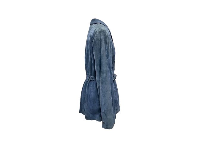 Giacca Versace in scamosciato blu L - vista 2