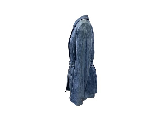 Giacca Versace in scamosciato blu L - vista 4