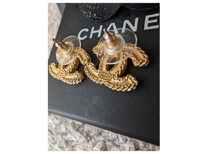 Chanel CC 12P logo XL Scatole per set di orecchini e collane GHW tono giallo - vista 14