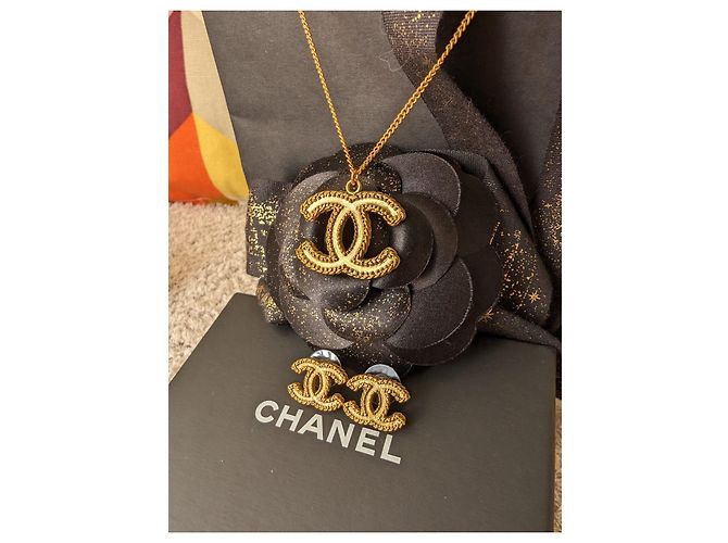 Chanel CC 12P logo XL Scatole per set di orecchini e collane GHW tono giallo - vista 5