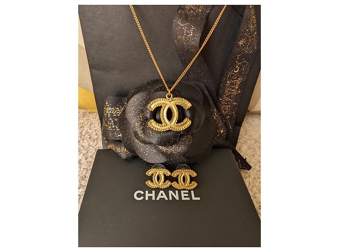 Chanel CC 12P logo XL Scatole per set di orecchini e collane GHW tono giallo - vista 6