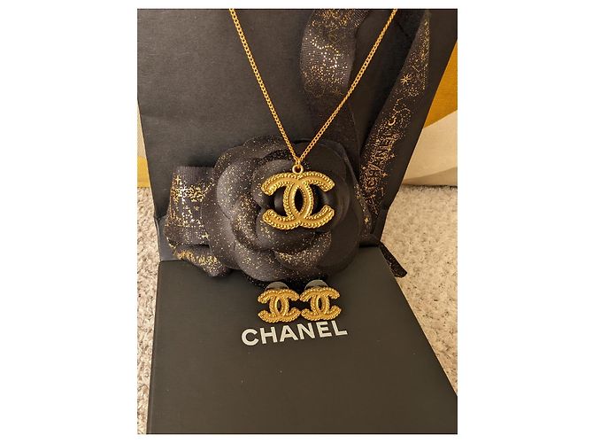 Chanel CC 12P logo XL Scatole per set di orecchini e collane GHW tono giallo - vista 7