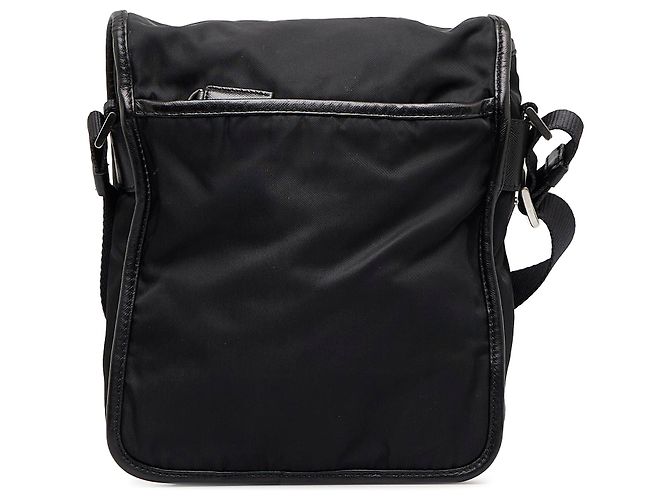 Borsa messenger Prada in tessuto nero con fibbia - vista 3