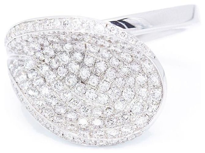 Autre Marque Weißgoldring mit Diamant-Pavé - Ansicht 3