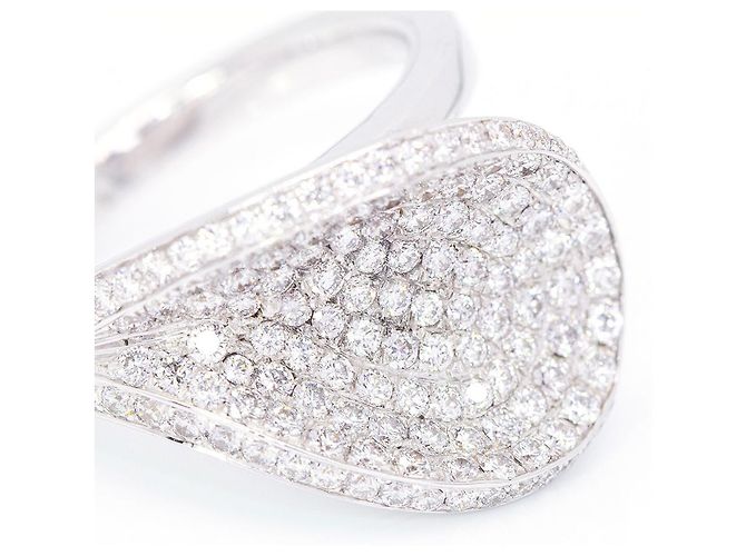 Autre Marque Weißgoldring mit Diamant-Pavé - Ansicht 6