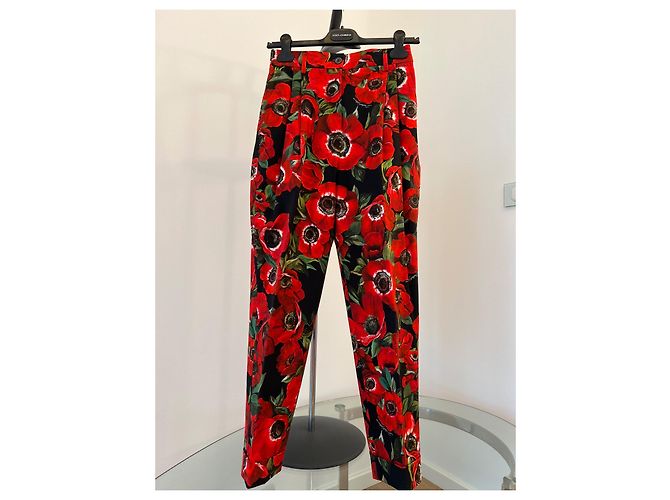 Pantalones Dolce & Gabbana de algodón con estampado de anémonas Multicolor - vista 2