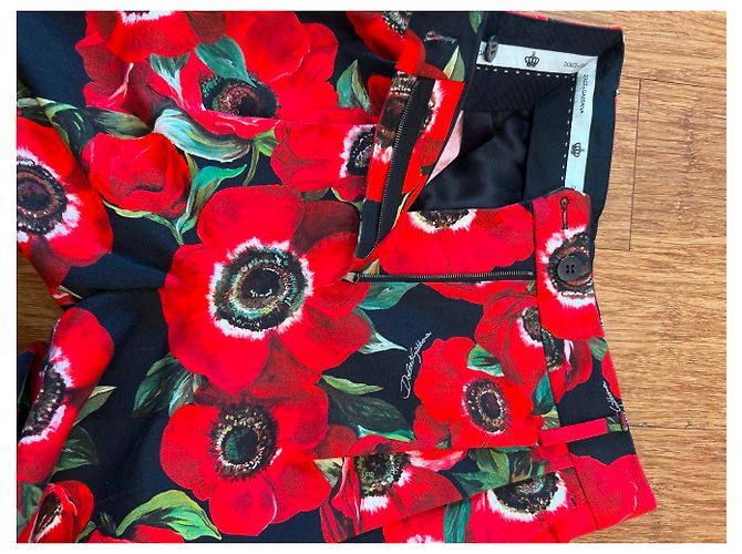 Pantalones Dolce & Gabbana de algodón con estampado de anémonas Multicolor - vista 4