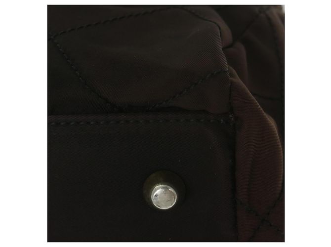Borsa Boston PRADA in nylon con catena, marrone e oro, autentica bs10311 D'oro - vista 10