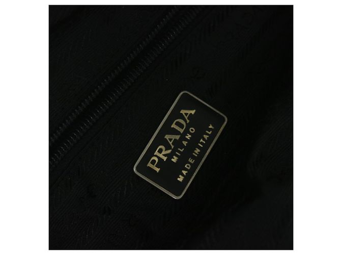 Borsa Boston PRADA in nylon con catena, marrone e oro, autentica bs10311 D'oro - vista 16