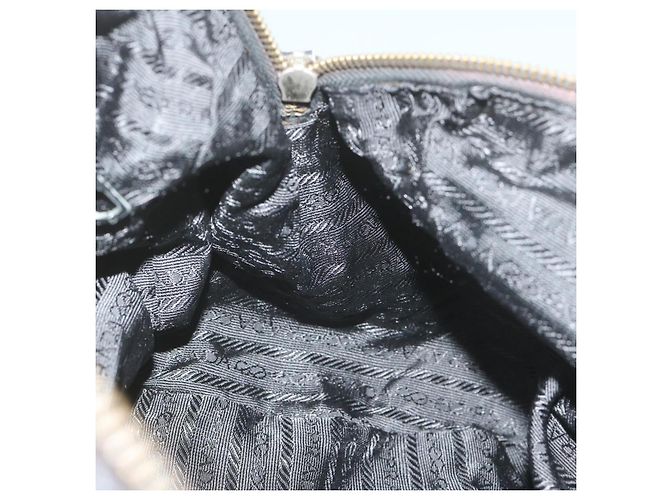 Borsa Boston PRADA in nylon con catena, marrone e oro, autentica bs10311 D'oro - vista 19