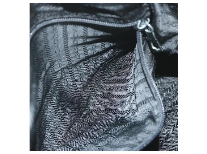 Borsa Boston PRADA in nylon con catena, marrone e oro, autentica bs10311 D'oro - vista 20