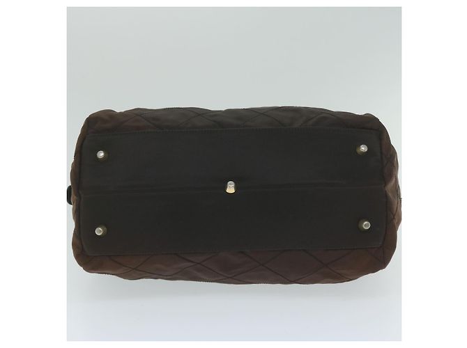 Borsa Boston PRADA in nylon con catena, marrone e oro, autentica bs10311 D'oro - vista 9