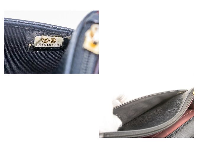 Wallet On Chain CHANEL Portafoglio con caviale su catena WOC Borsa a tracolla nera con tracolla Nero - vista 9
