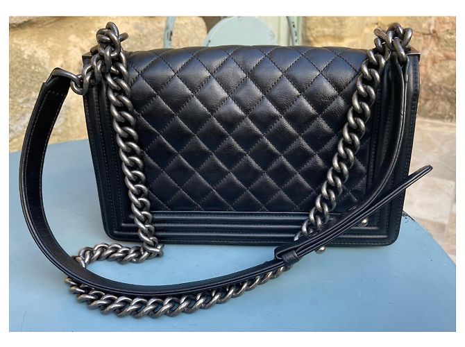 Borsa a mano Chanel Boy in pelle nera Nero - vista 5
