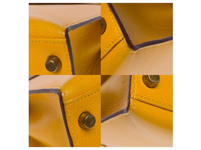 Hermès Borsa Hermes Kelly 28 in Pelle Gialla - 101223 Giallo - vista 10
